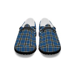 ScotsTee Shop Scottish MacThomas Blue Modern Tartan Plaid Canvas Loafer Shoes