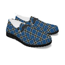 ScotsTee Shop Scottish MacThomas Blue Modern Tartan Plaid Canvas Loafer Shoes