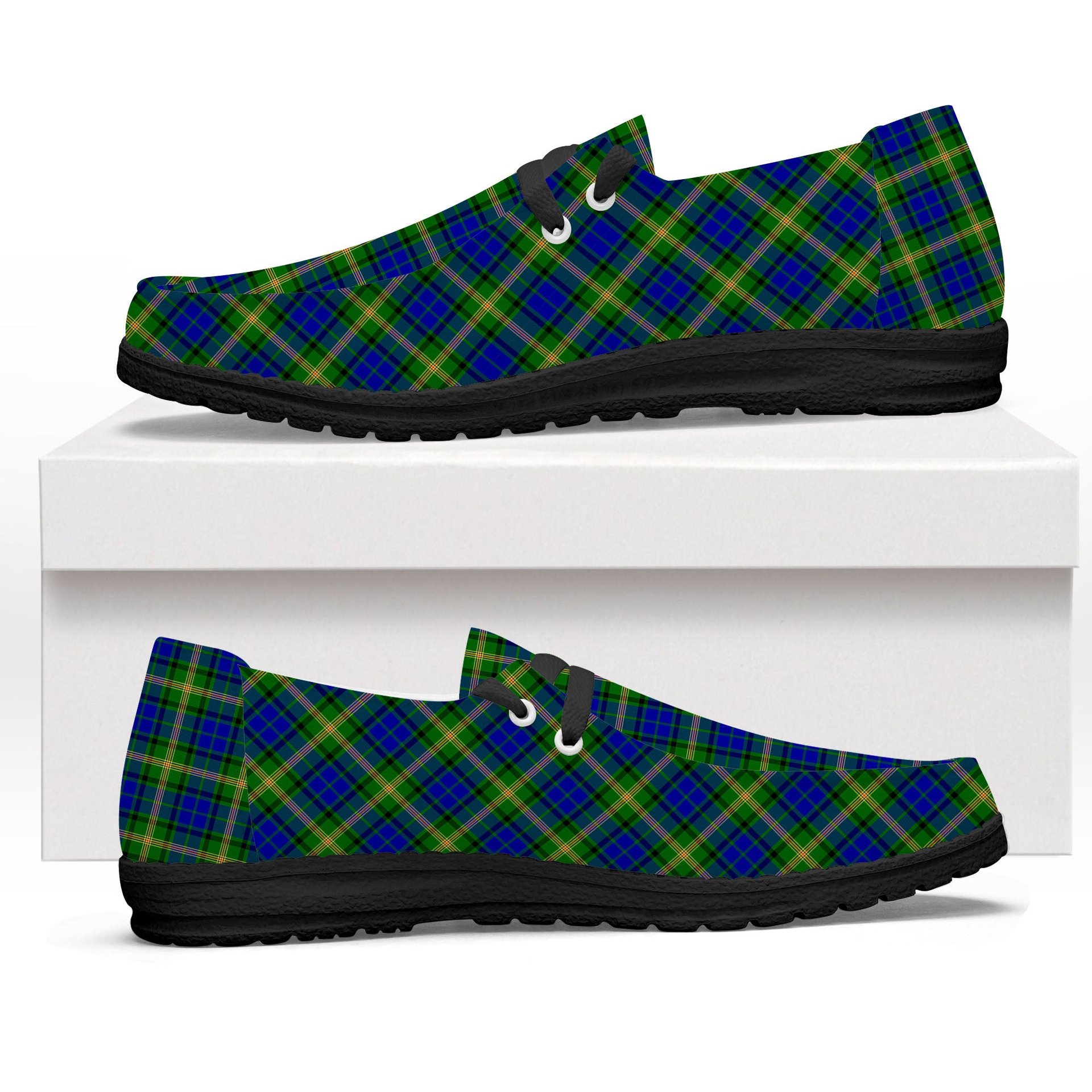 ScotsTee Shop Scottish Maitland SC Tartan Plaid Canvas Loafer Shoes