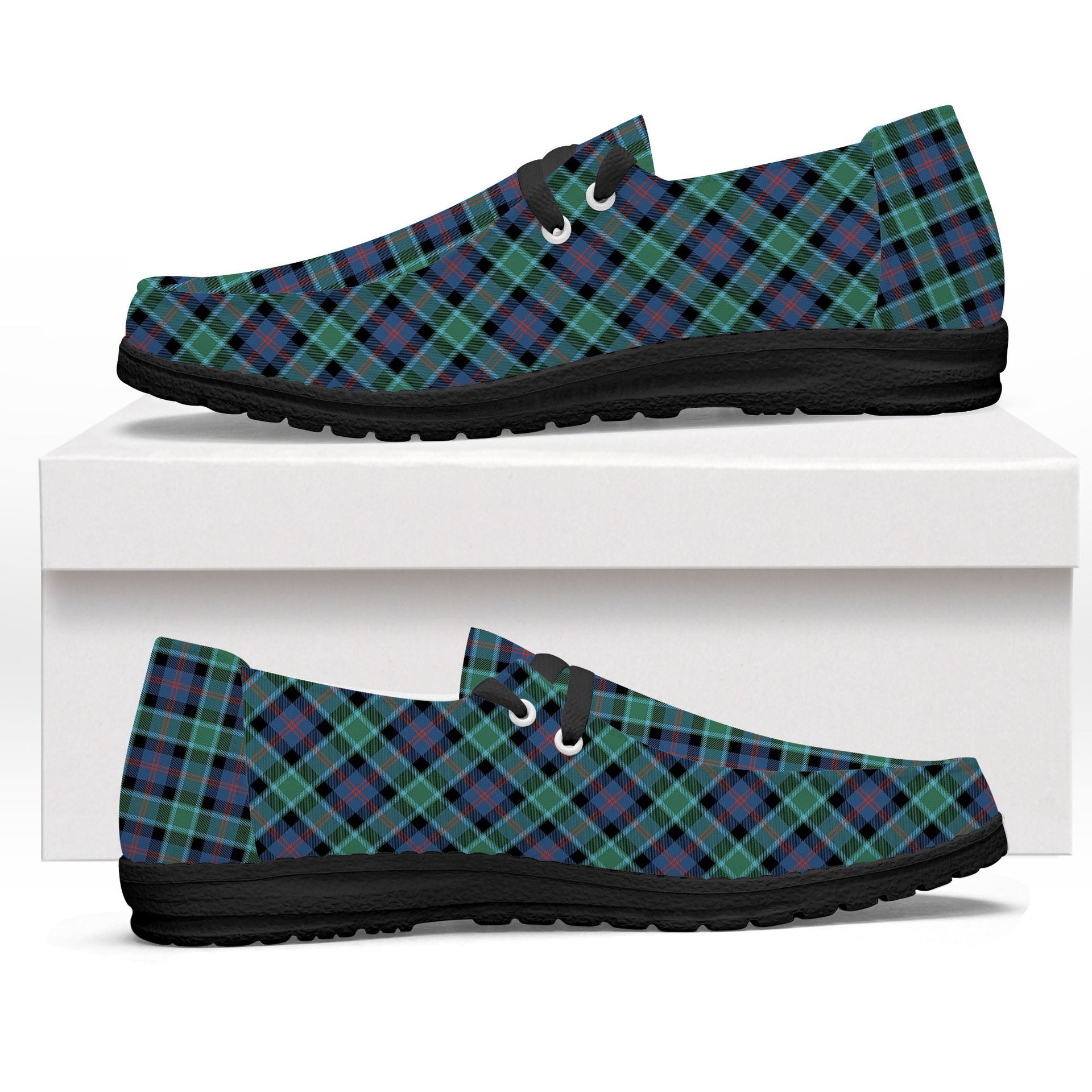 ScotsTee Shop Scottish MacTaggart Ancient Tartan Plaid Canvas Loafer Shoes