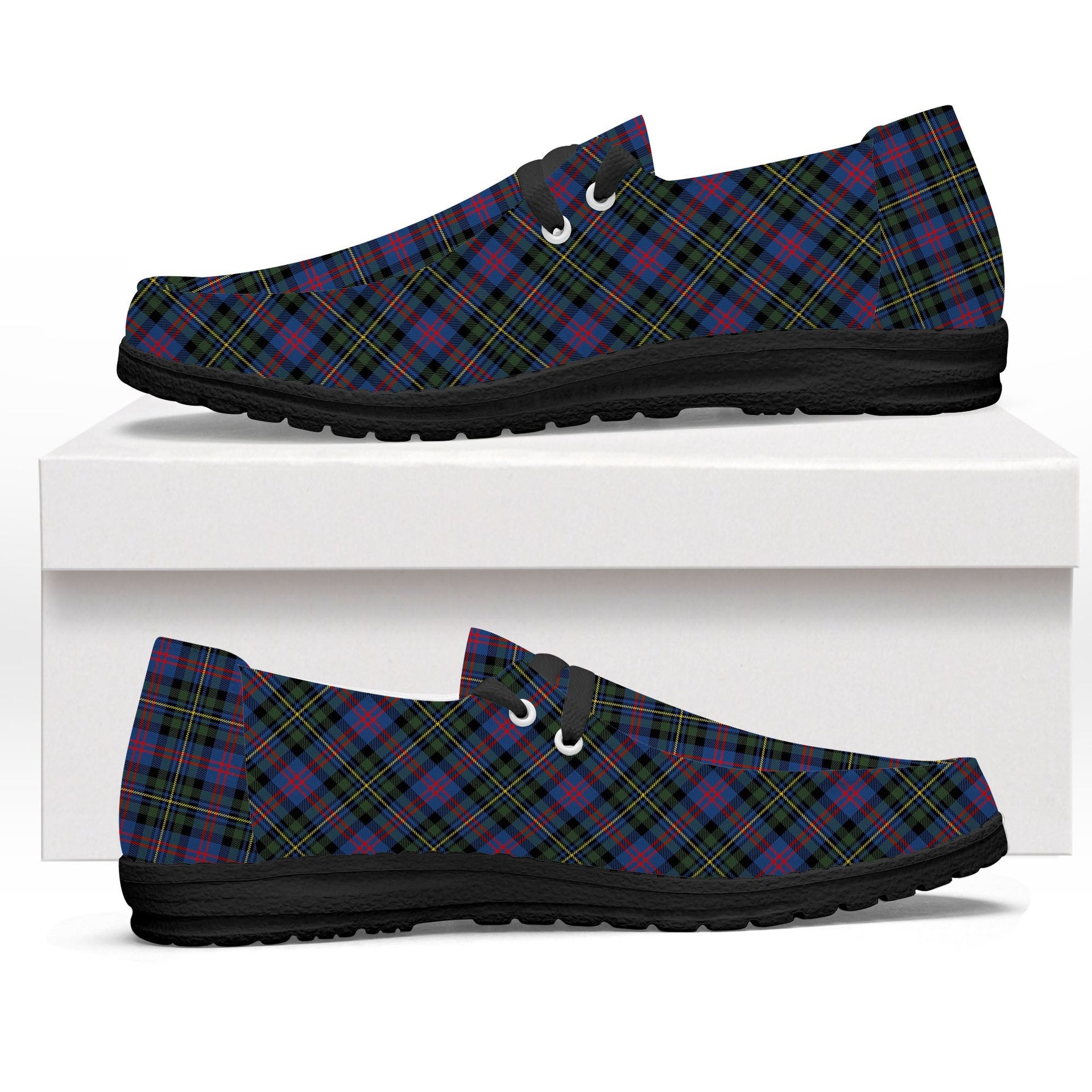 ScotsTee Shop Scottish Malcolm of Berwick Modern Tartan Plaid Canvas Loafer Shoes