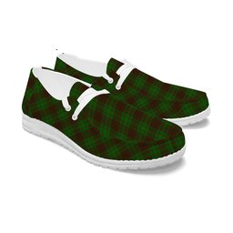 ScotsTee Shop Scottish McAlister of Glenbarr Hunting Tartan Plaid Canvas Loafer Shoes