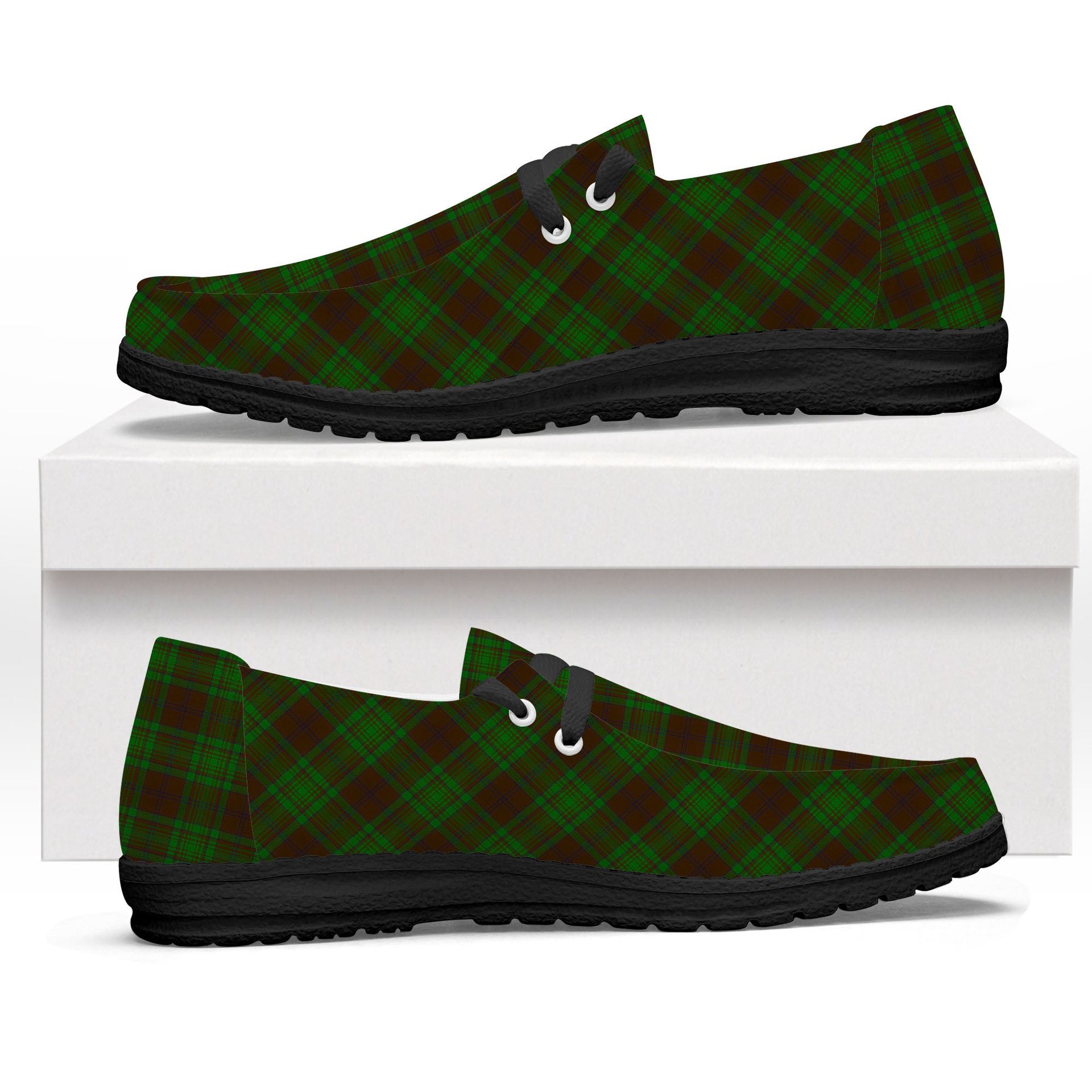 ScotsTee Shop Scottish McAlister of Glenbarr Hunting Tartan Plaid Canvas Loafer Shoes