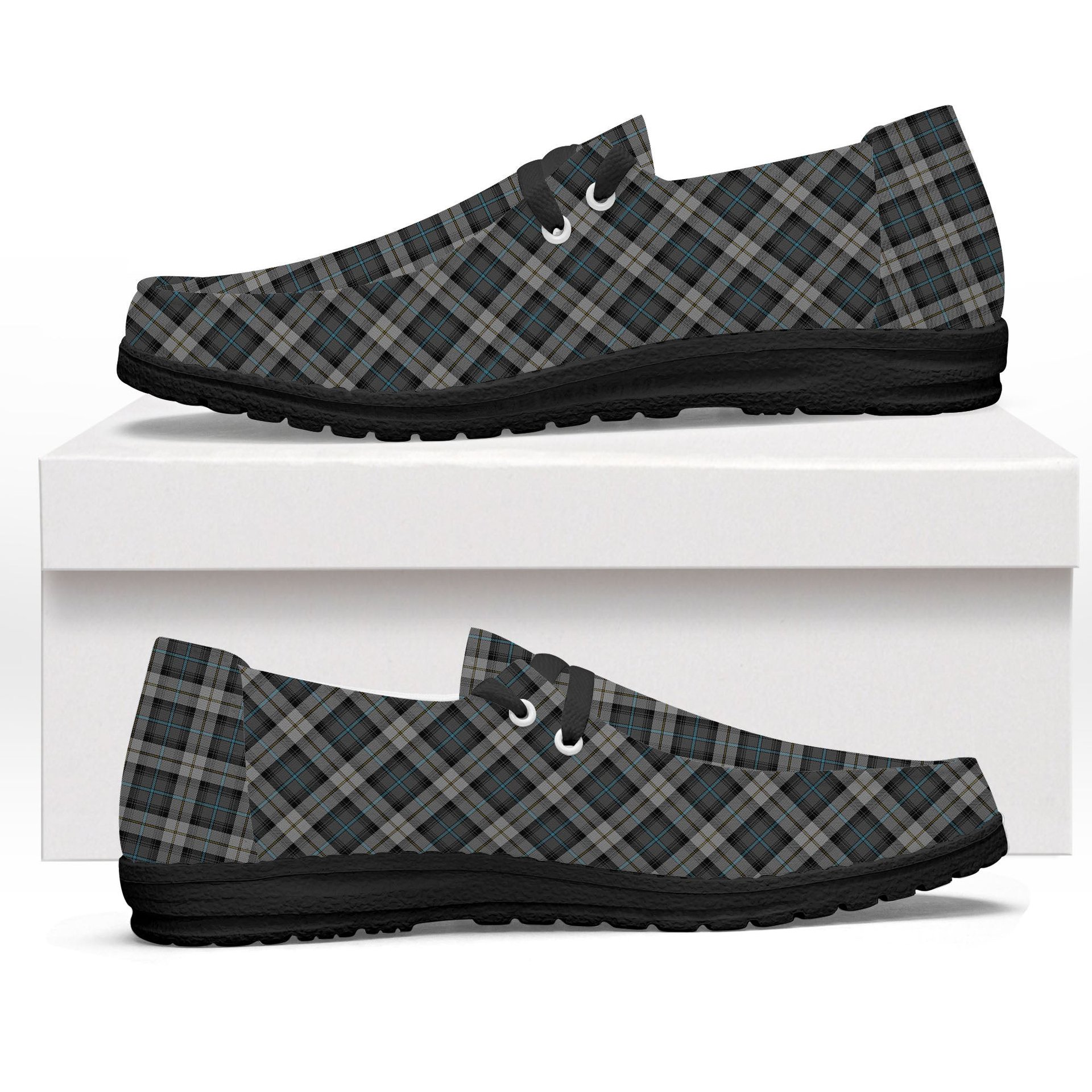 ScotsTee Shop Scottish McCandlish Dress Grey Tartan Plaid Canvas Loafer Shoes