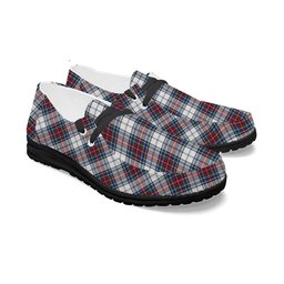 ScotsTee Shop Scottish McBeth Dress  Modern Tartan Plaid Canvas Loafer Shoes