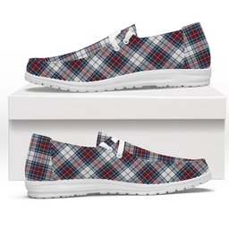 ScotsTee Shop Scottish McBeth Dress  Modern Tartan Plaid Canvas Loafer Shoes