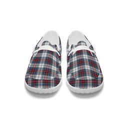ScotsTee Shop Scottish McBeth Dress  Modern Tartan Plaid Canvas Loafer Shoes
