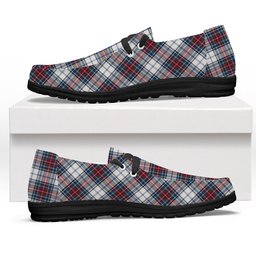 ScotsTee Shop Scottish McBeth Dress  Modern Tartan Plaid Canvas Loafer Shoes