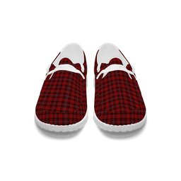 ScotsTee Shop Scottish McCandlish Red Tartan Plaid Canvas Loafer Shoes