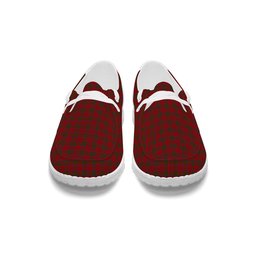 ScotsTee Shop Scottish McDonell of Keppoch Tartan Plaid Canvas Loafer Shoes
