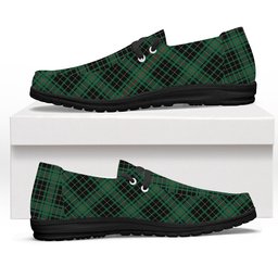 ScotsTee Shop Scottish McAuley Hunting Ancient Tartan Plaid Canvas Loafer Shoes