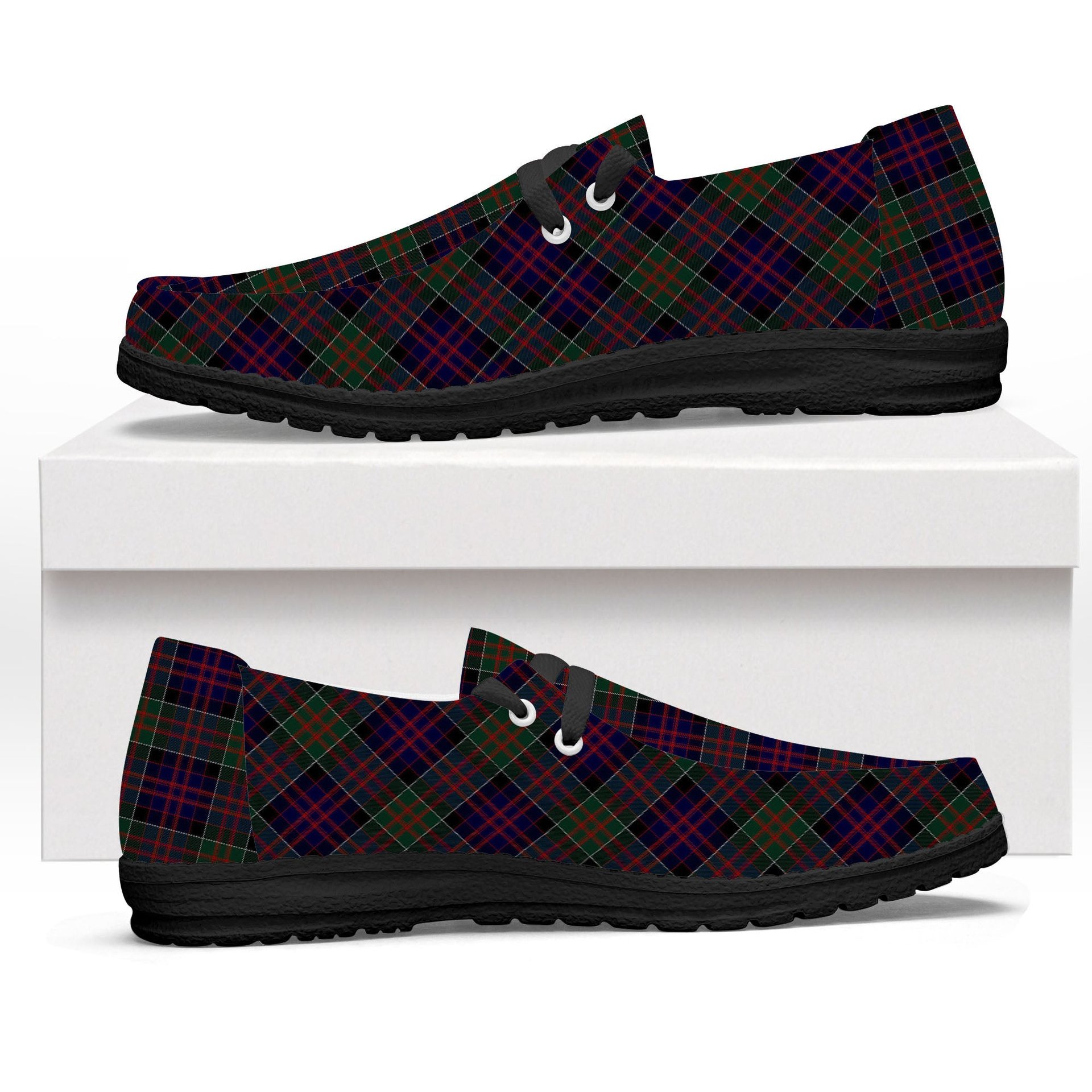 ScotsTee Shop Scottish McDonald of Clan Ranald Tartan Plaid Canvas Loafer Shoes