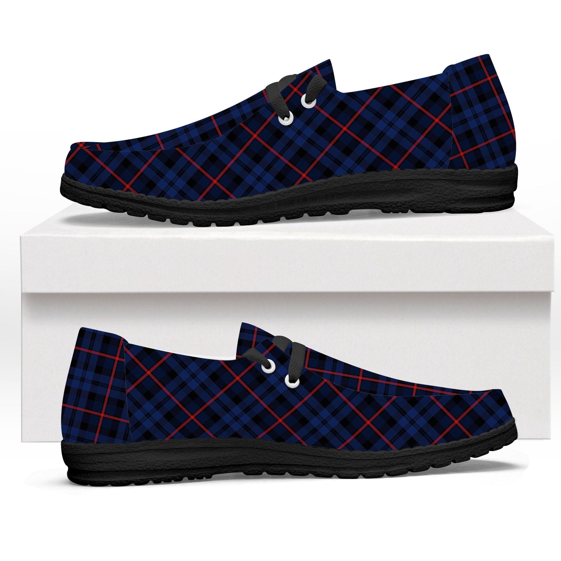 ScotsTee Shop Scottish McCorquodale Modern Tartan Plaid Canvas Loafer Shoes