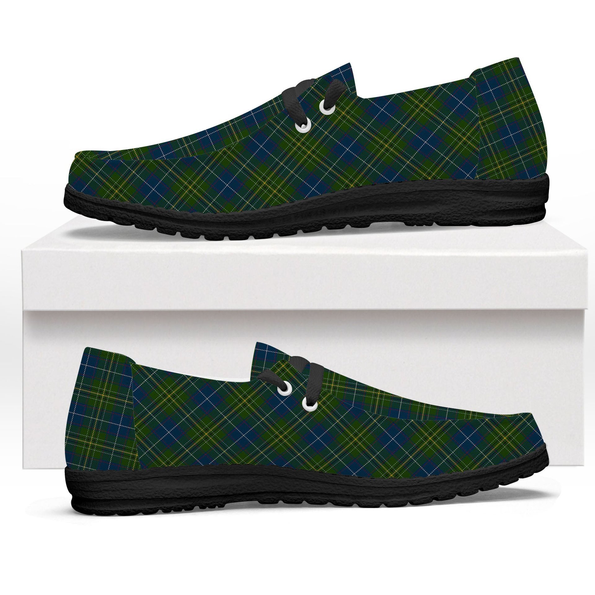 ScotsTee Shop Scottish McAvoy Tartan Plaid Canvas Loafer Shoes