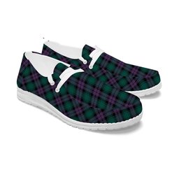 ScotsTee Shop Scottish McArthur of Milton Modern Tartan Plaid Canvas Loafer Shoes