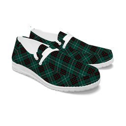 ScotsTee Shop Scottish McAuley of Lewis Modern Tartan Plaid Canvas Loafer Shoes