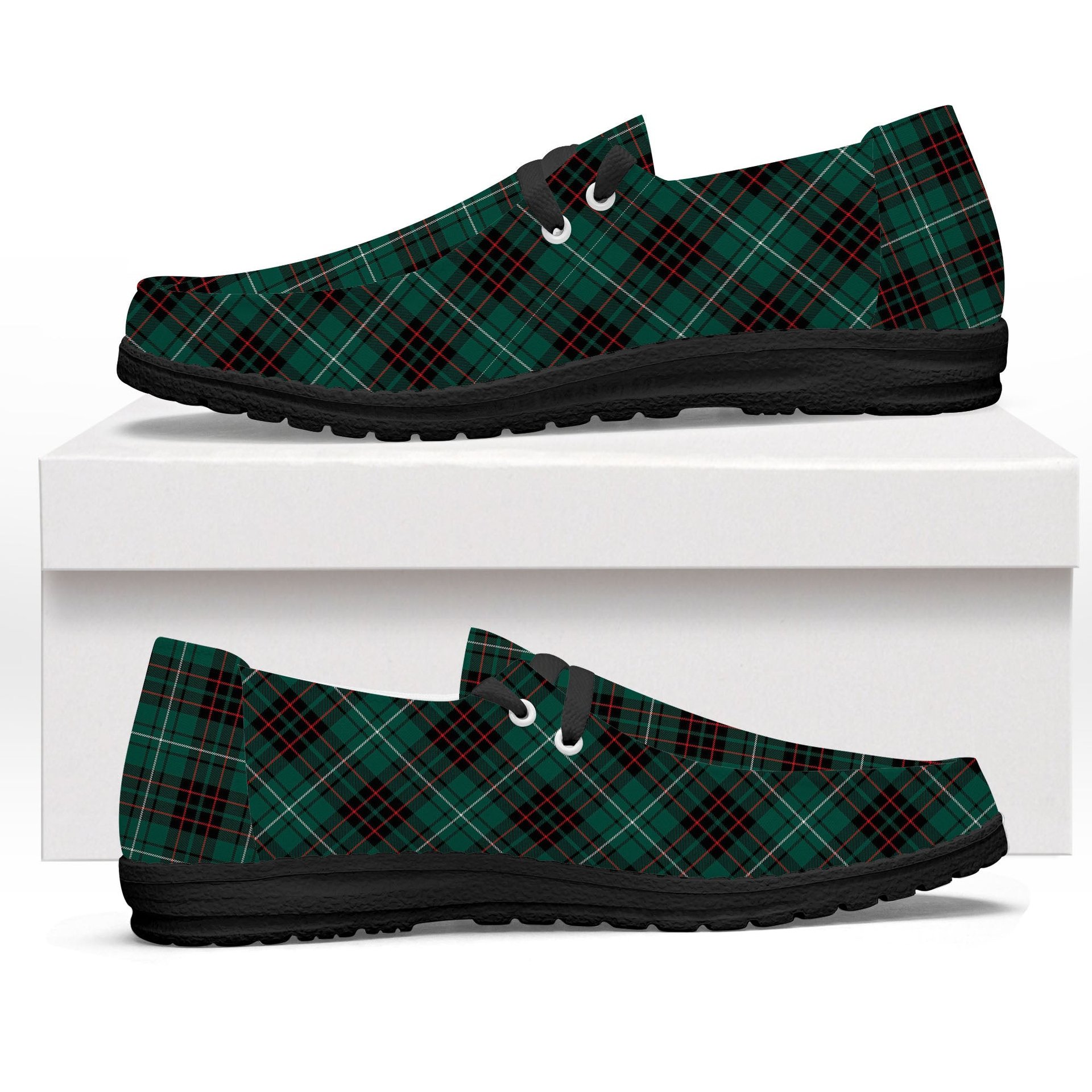 ScotsTee Shop Scottish McAuley of Lewis Modern Tartan Plaid Canvas Loafer Shoes