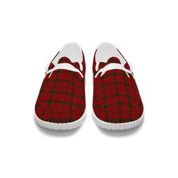 ScotsTee Shop Scottish McDonell of Keppoch Modern Tartan Plaid Canvas Loafer Shoes