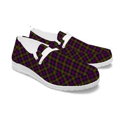 ScotsTee Shop Scottish McDonell Of Glengarry Modern Tartan Plaid Canvas Loafer Shoes