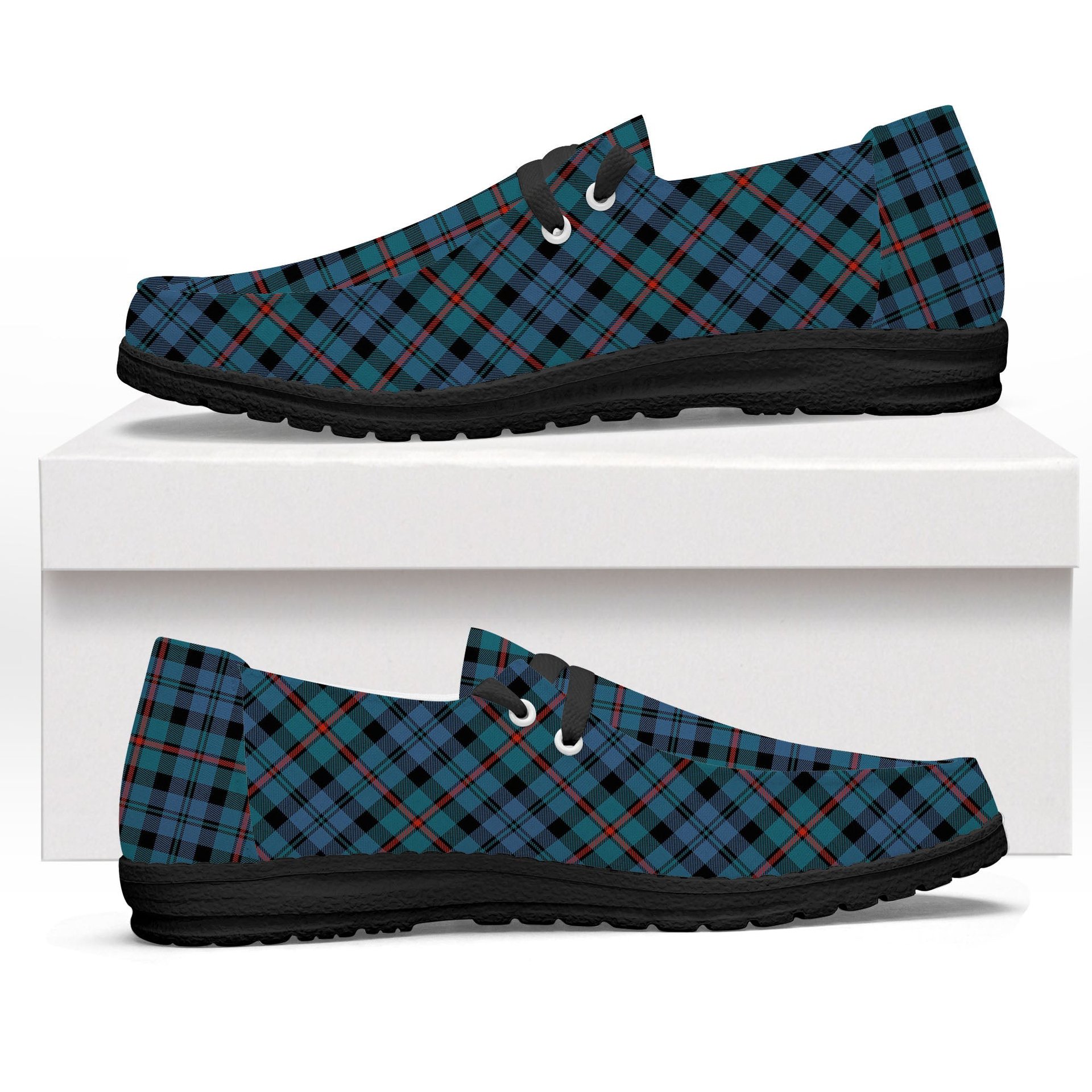 ScotsTee Shop Scottish McCorquodale Ancient Tartan Plaid Canvas Loafer Shoes