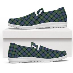 ScotsTee Shop Scottish McDonell Of Glengarry Ancient Tartan Plaid Canvas Loafer Shoes
