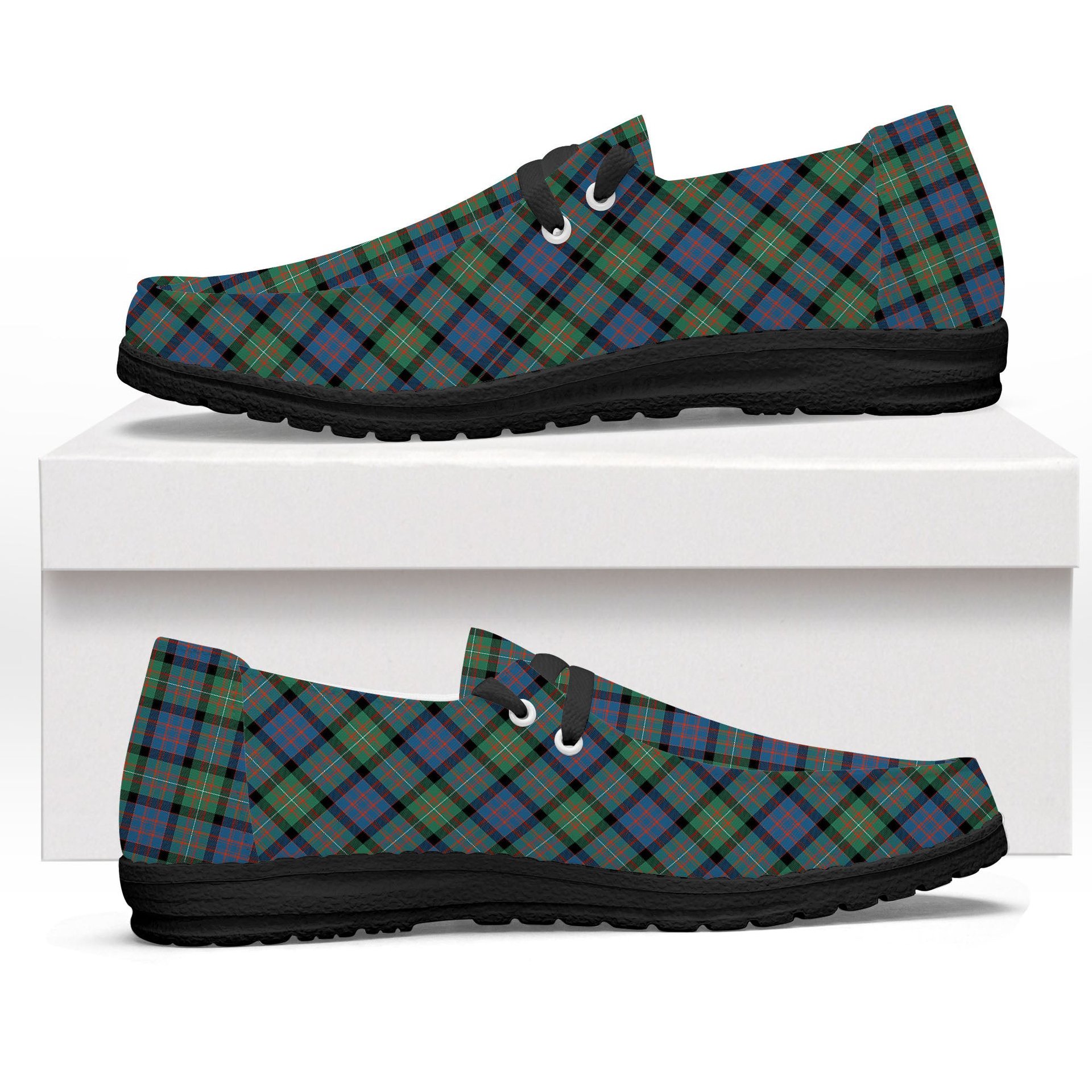 ScotsTee Shop Scottish McDonell Of Glengarry Ancient Tartan Plaid Canvas Loafer Shoes