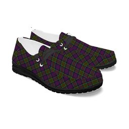 ScotsTee Shop Scottish McDonald of Clan Ranald Modern Tartan Plaid Canvas Loafer Shoes