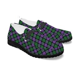 ScotsTee Shop Scottish McArthur of Milton Ancient Tartan Plaid Canvas Loafer Shoes