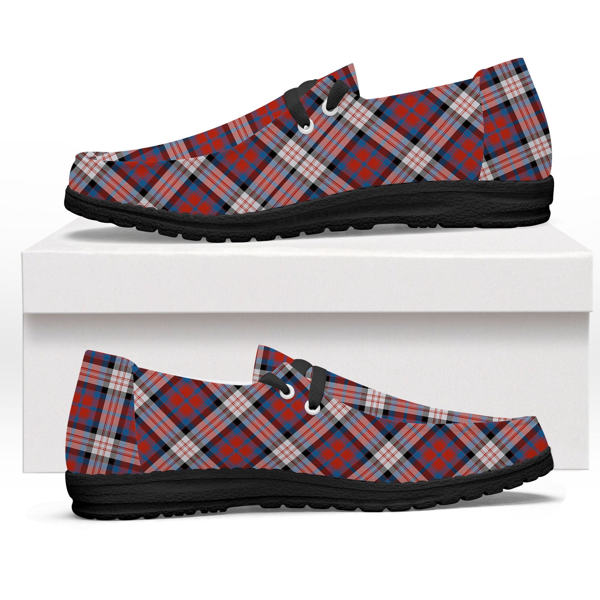 ScotsTee Shop Scottish McDonald Dress Irish Ancient Tartan Plaid Canvas Loafer Shoes