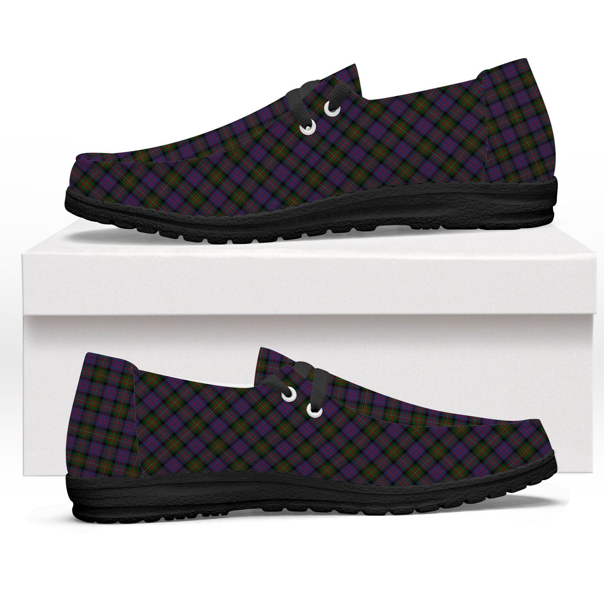 ScotsTee Shop Scottish McDonell of Glengarry Tartan Plaid Canvas Loafer Shoes