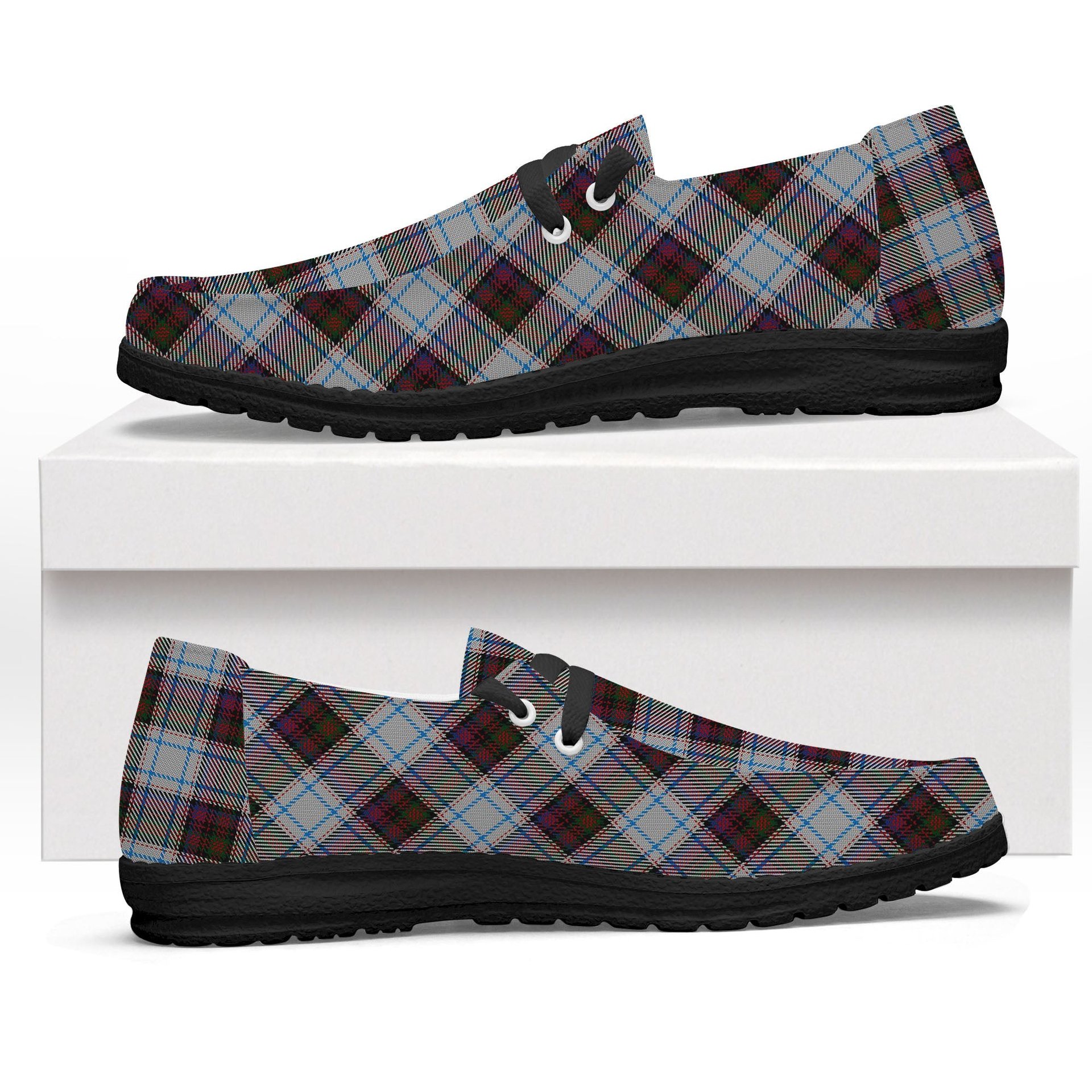 ScotsTee Shop Scottish McDonald Dress Ancient Tartan Plaid Canvas Loafer Shoes