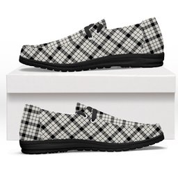 ScotsTee Shop Scottish McFarlane Black White Modern Tartan Plaid Canvas Loafer Shoes