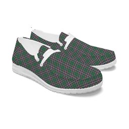 ScotsTee Shop Scottish McFarland Hunting Ancient Tartan Plaid Canvas Loafer Shoes