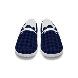 ScotsTee Shop Scottish McKay Blue Modern Tartan Plaid Canvas Loafer Shoes