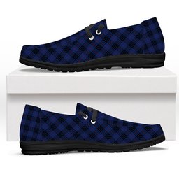 ScotsTee Shop Scottish McKay Blue Modern Tartan Plaid Canvas Loafer Shoes
