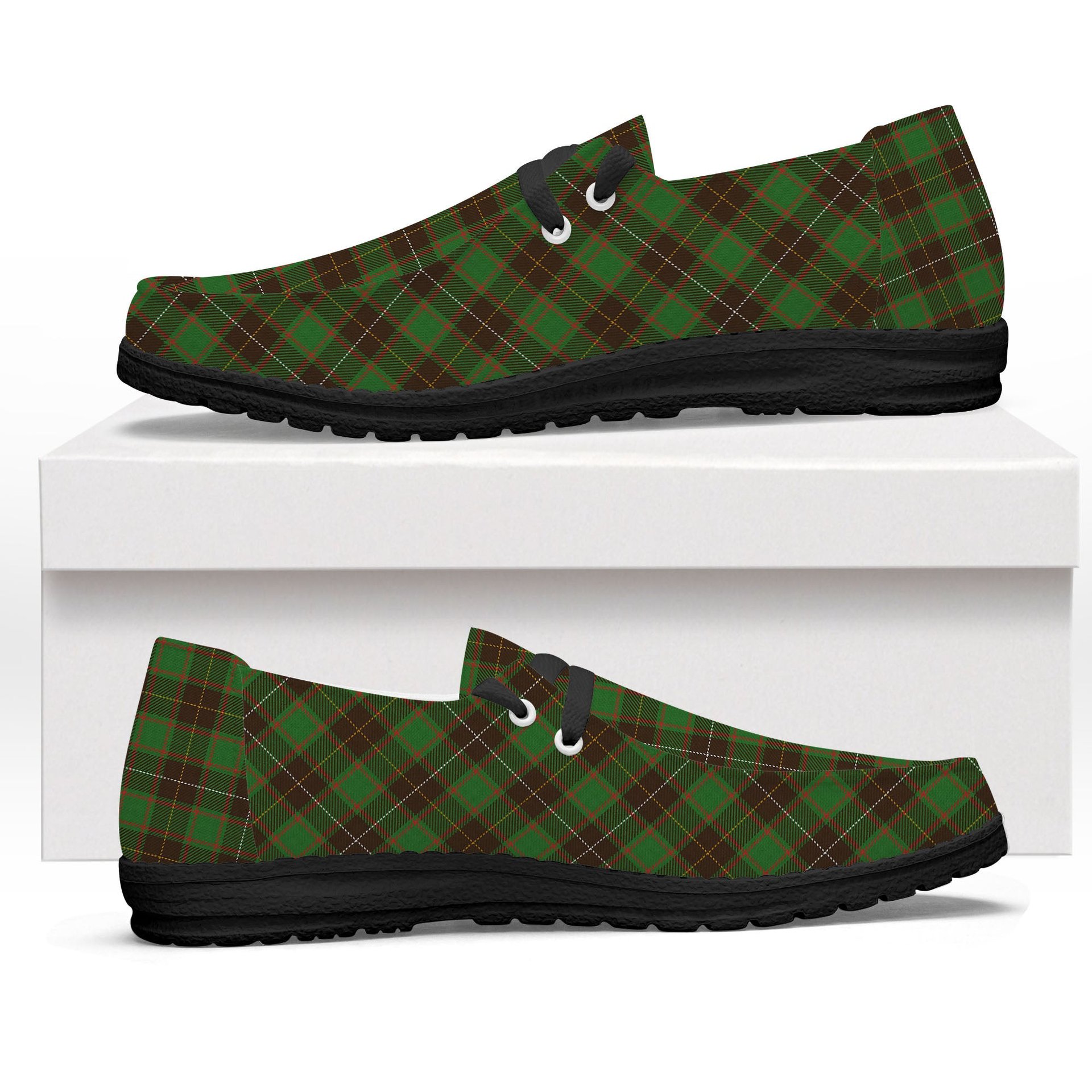 ScotsTee Shop Scottish McFie Hunting Ancient Tartan Plaid Canvas Loafer Shoes