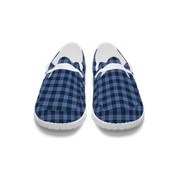 ScotsTee Shop Scottish McKay Blue Tartan Plaid Canvas Loafer Shoes