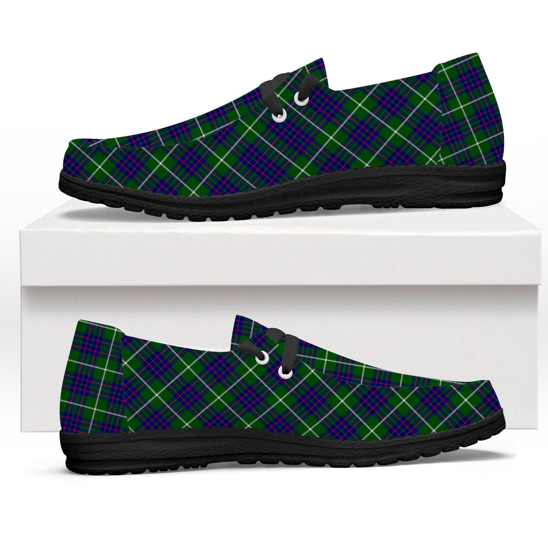ScotsTee Shop Scottish McIntyre Hunting Modern Tartan Plaid Canvas Loafer Shoes
