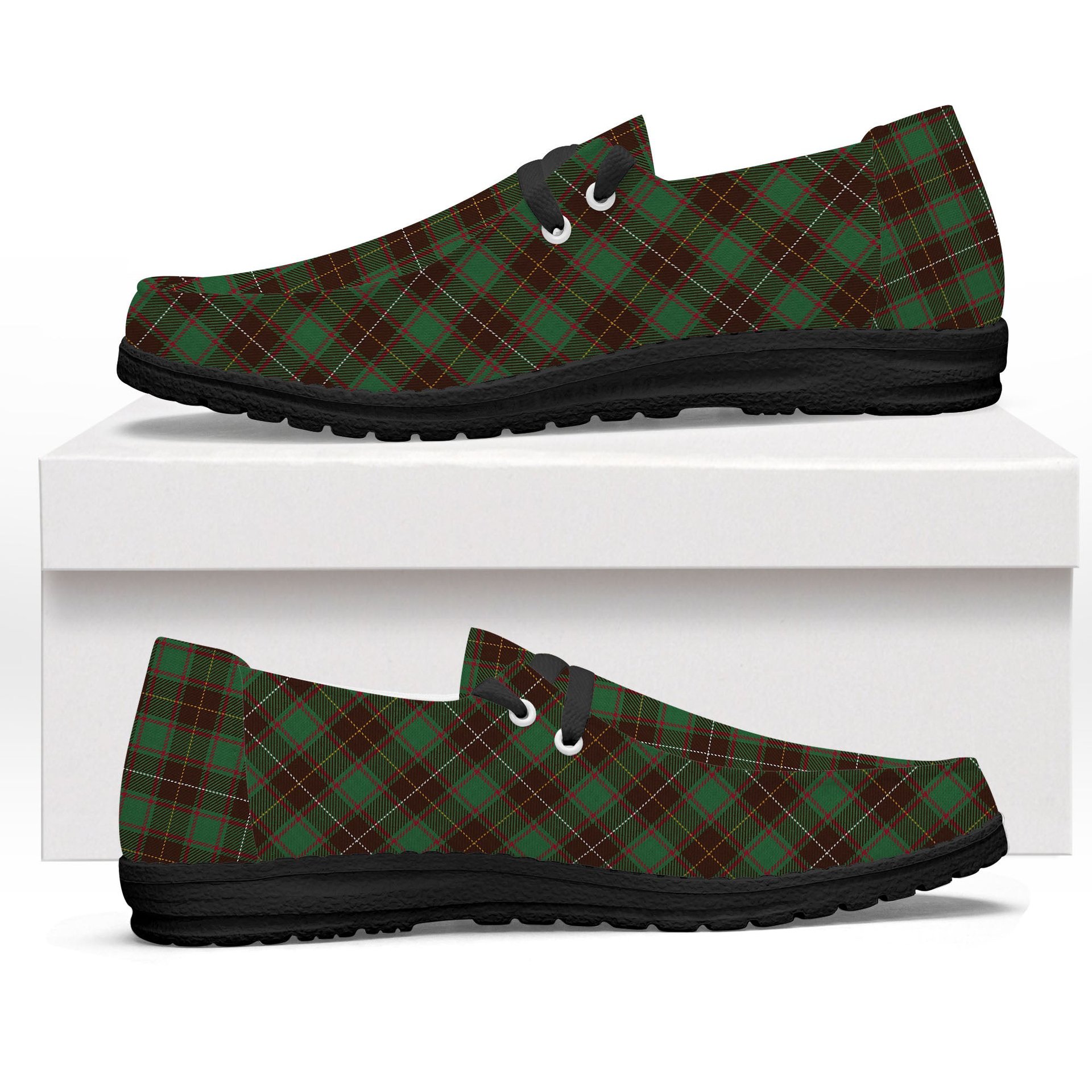 ScotsTee Shop Scottish McFie Hunting Modern Tartan Plaid Canvas Loafer Shoes