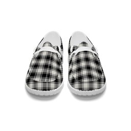 ScotsTee Shop Scottish McFie Black & White Ancient Tartan Plaid Canvas Loafer Shoes