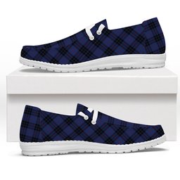 ScotsTee Shop Scottish McKay Blue #02 Tartan Plaid Canvas Loafer Shoes