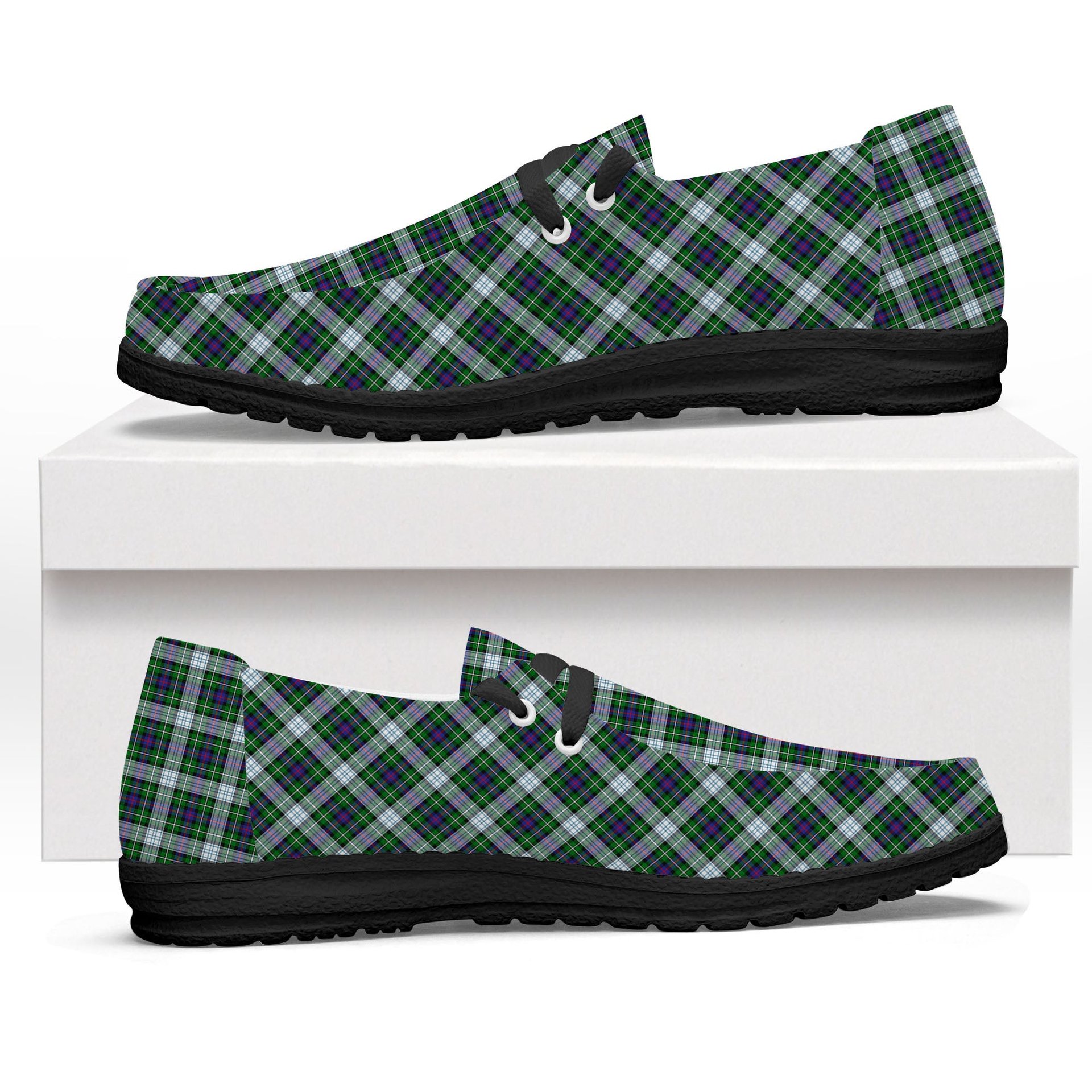 ScotsTee Shop Scottish McKenzie Dress Modern Tartan Plaid Canvas Loafer Shoes