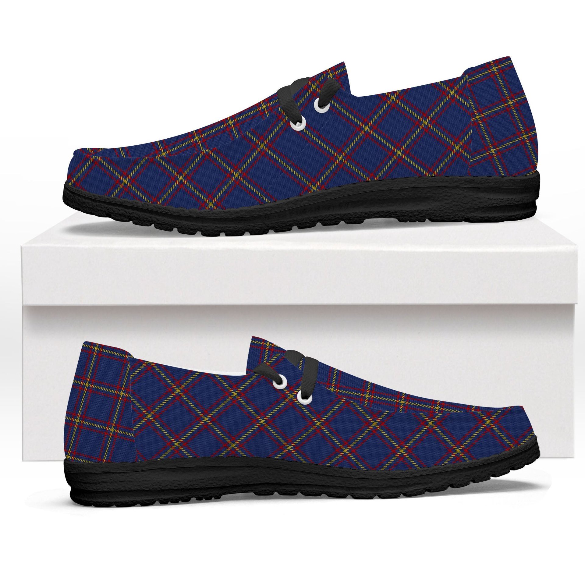 ScotsTee Shop Scottish McLaine of Lochbuie Tartan Plaid Canvas Loafer Shoes