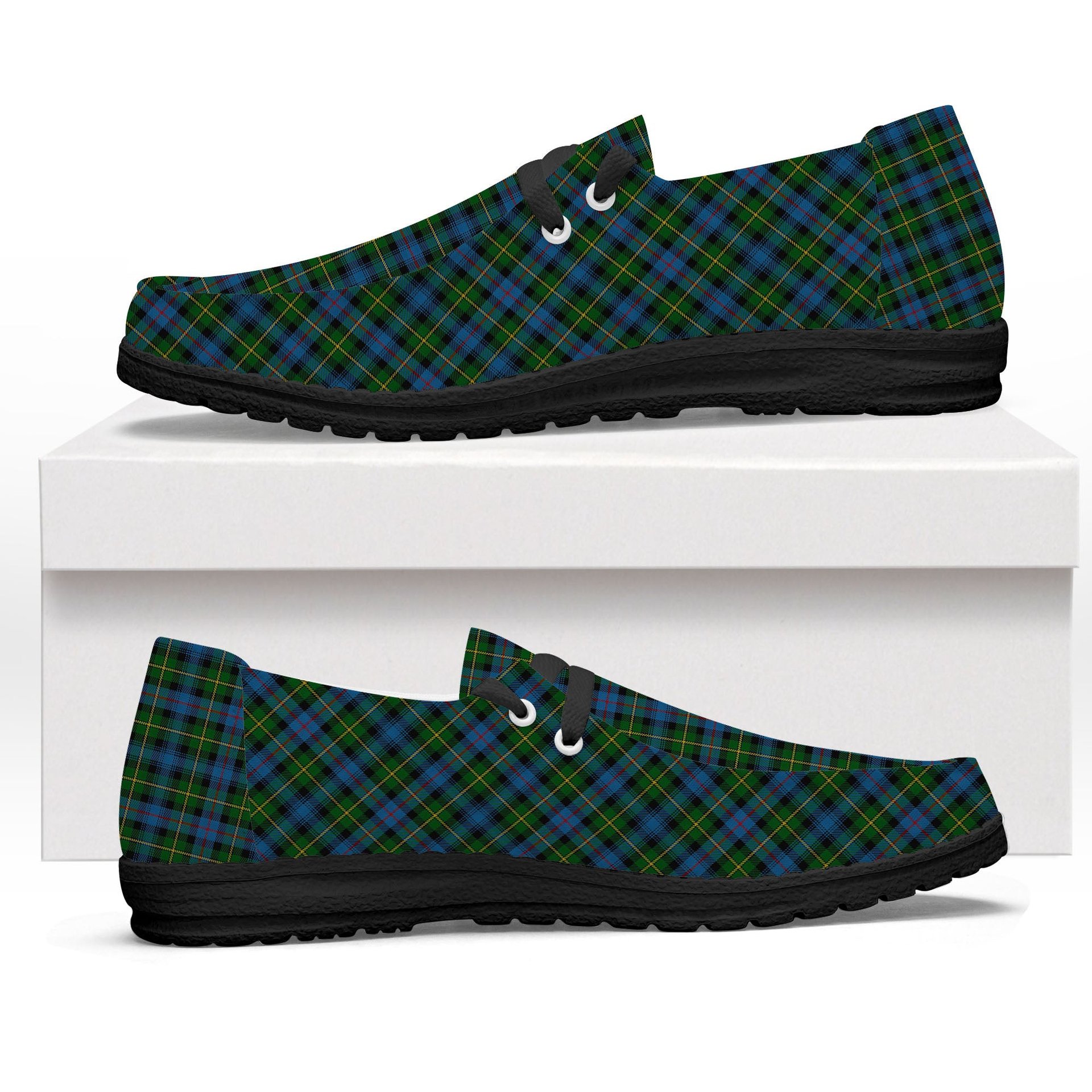 ScotsTee Shop Scottish McLeod of Skye Tartan Plaid Canvas Loafer Shoes