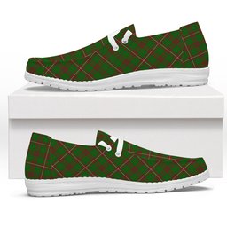 ScotsTee Shop Scottish McKinnon Hunting Modern Tartan Plaid Canvas Loafer Shoes