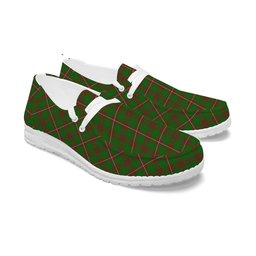 ScotsTee Shop Scottish McKinnon Hunting Modern Tartan Plaid Canvas Loafer Shoes