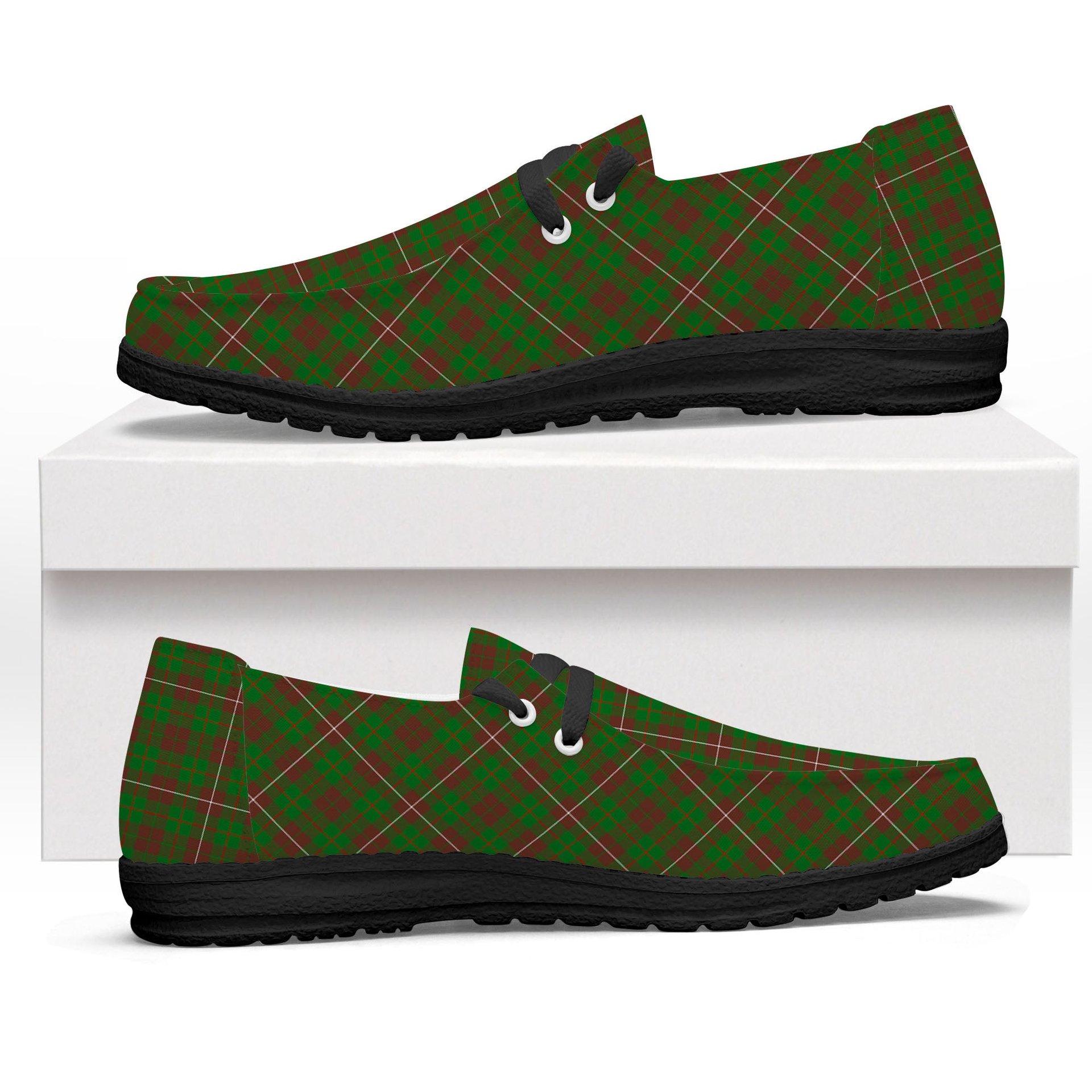 ScotsTee Shop Scottish McKinnon Hunting Modern Tartan Plaid Canvas Loafer Shoes