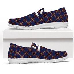 ScotsTee Shop Scottish McLaine of Lochbuie Hunting Modern Tartan Plaid Canvas Loafer Shoes