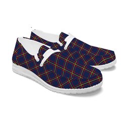 ScotsTee Shop Scottish McLaine of Lochbuie Hunting Modern Tartan Plaid Canvas Loafer Shoes