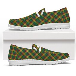 ScotsTee Shop Scottish McMillan Old Ancient Tartan Plaid Canvas Loafer Shoes